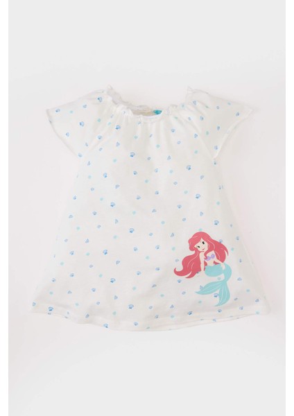 Kız Bebek Disney Prenses Kısa Kollu Penye Gecelik
