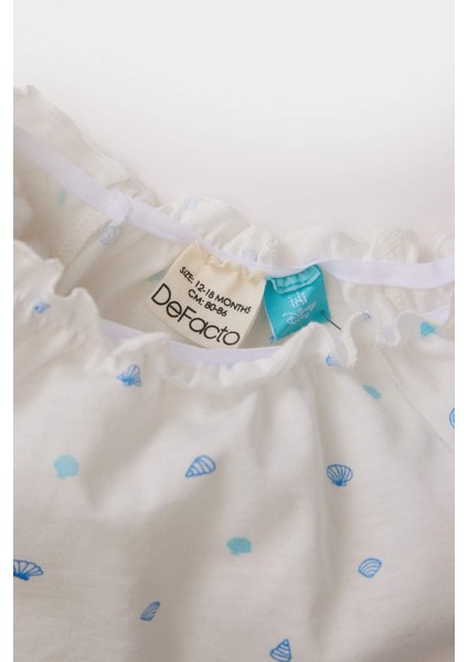 Kız Bebek Disney Prenses Kısa Kollu Penye Gecelik