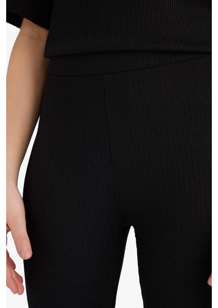 Kız Çocuk Bürümcük 2'li Takım Kısa Kollu Tişört İspanyol Paça Tayt E5035A825SM