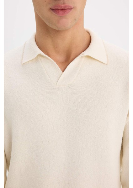 Standart Fit Polo Yaka Triko Kazak E5220Ax24Wn