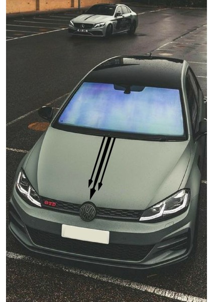 Oto Kaput Özel Yeni Sticker Ok Ucu 3'lü Siyah 12*60 cm fiyatları