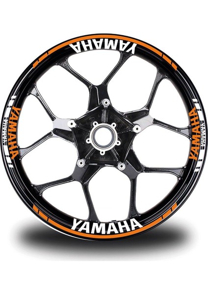 Yamaha Yazılı Neon Turuncu Takım Jant Sticker Modeli