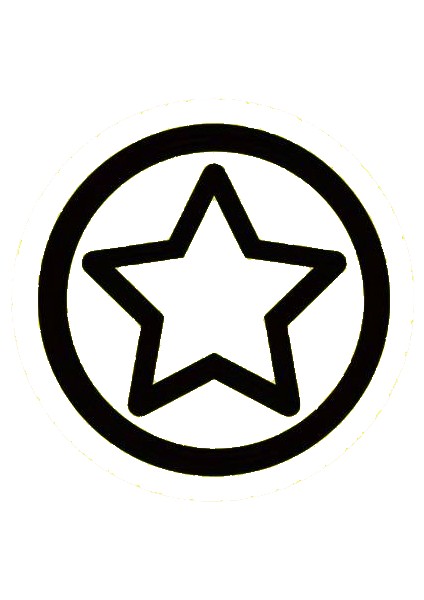 Daire Içinde Yıldız Oto Arka Cam Sticker 20 x 20 cm