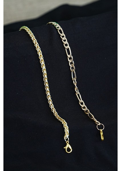 Kombin Bileklik Gold Renk Şavin ve Burgu Model fiyatları