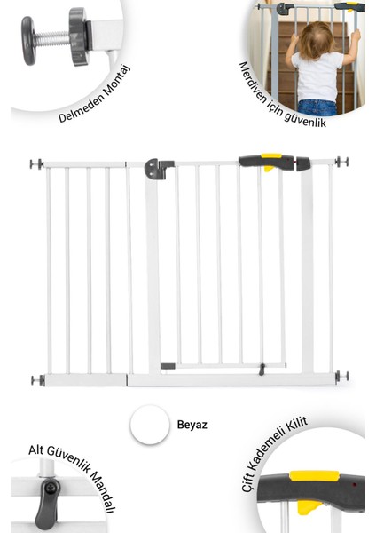 Pro 110-115 cm Çocuk Güvenlik Kapısı, Merdiven Korkuluğı ve Kapı Korumalığı