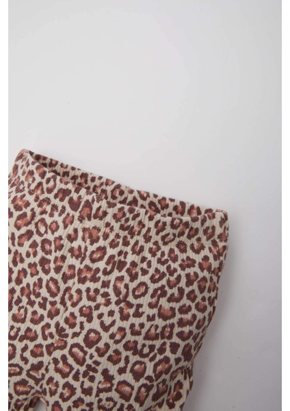 Kız Bebek Leopar Desenli Fitilli Kaşkorse Tayt E5105A525SP