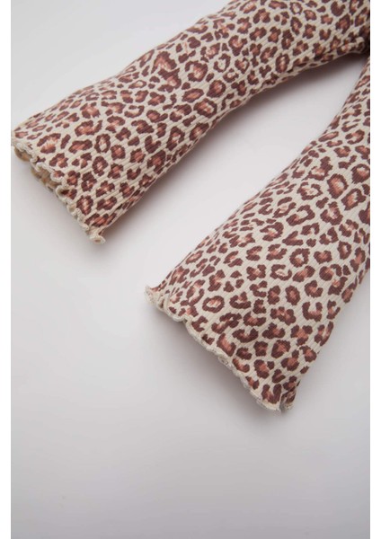Kız Bebek Leopar Desenli Fitilli Kaşkorse Tayt E5105A525SP