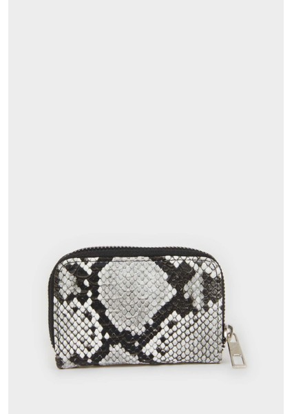 Kadın Yılan Desenli Fermuarlı Bozuk Para Cüzdanı E5487AXNS