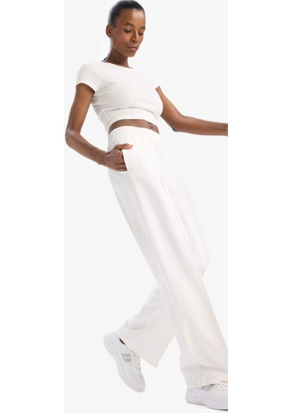 Fit Wide Leg Geniş Paça Çift Cepli Standart Boy Sporcu Pantolon