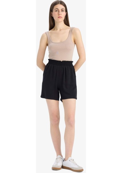 Paperbag Yüksek Bel Geniş Paça Belmando Şort T0883AZ25SM