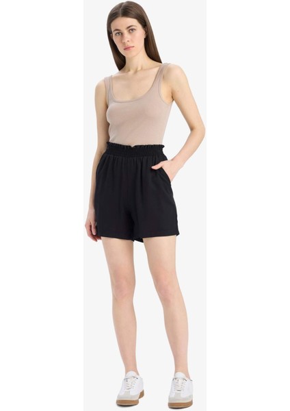 Paperbag Yüksek Bel Geniş Paça Belmando Şort T0883AZ25SM