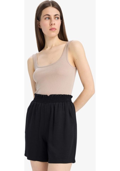Paperbag Yüksek Bel Geniş Paça Belmando Şort T0883AZ25SM
