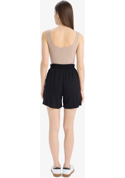 Paperbag Yüksek Bel Geniş Paça Belmando Şort T0883AZ25SM