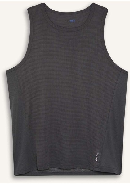 Fit Hızlı Kuruyan Esnek Kumaş Slim Fit Dar Kesim Bisiklet Yaka Sporcu Atlet E2434AX25SM