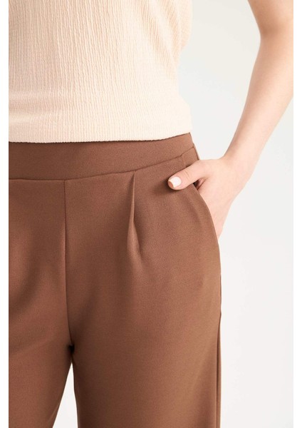 Regular Fit Cepli Krep Geniş Paça Palazzo Pantolon E5759AX25SP