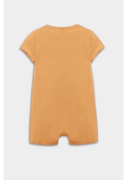 Erkek Bebek Yenidoğan Desenli Penye 2'li Kısa Kollu Tulum E4015A525SM