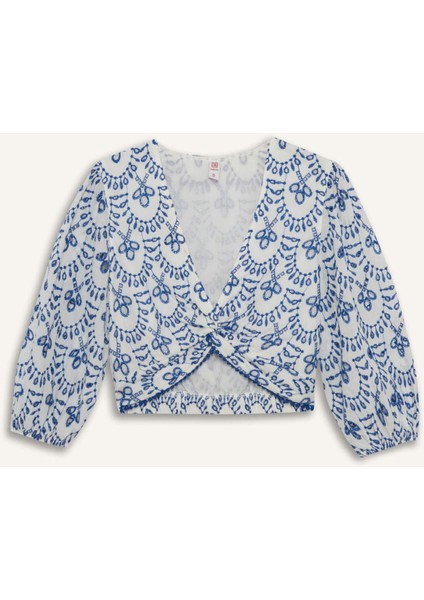 Desenli Nakışlı Brode Plaj Üstü-Fall in Love C6172AX25SM