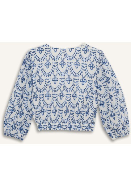 Desenli Nakışlı Brode Plaj Üstü-Fall in Love C6172AX25SM