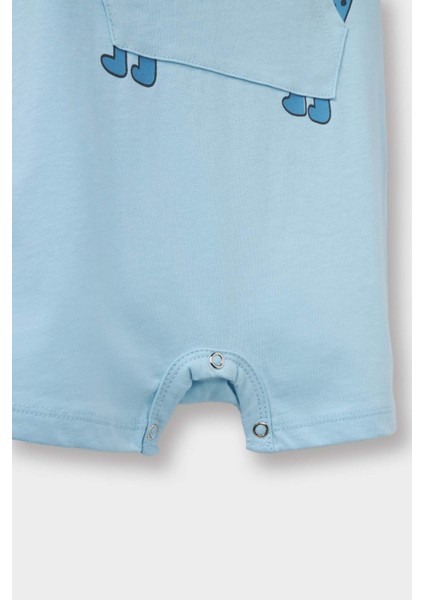 Erkek Bebek Yenidoğan Dinozor Baskılı Penye Kısa Kollu 2'li Tulum E4013A525SM