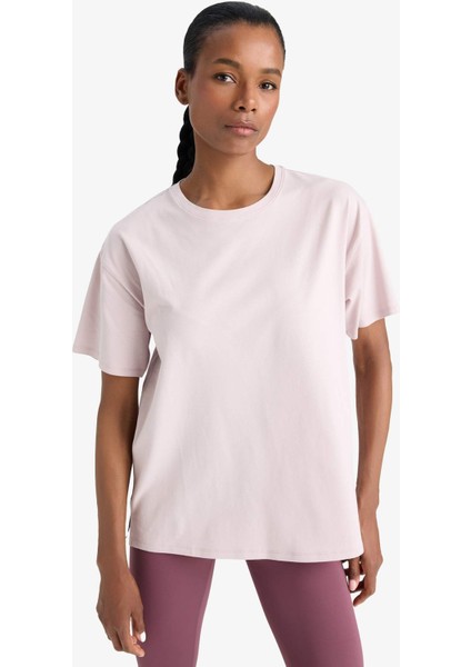 Fit Comfort Fit Bisiklet Yaka Basic Düz Sporcu Kısa Kollu Tişört E3494AX25SM