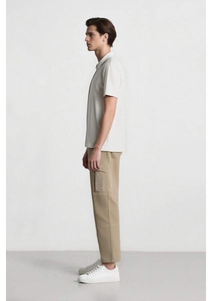 Wide Leg Bol Rahat Kesim Kargo Cepli Geniş Paça Gabardin Pantolon E5810AX25SP