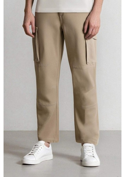 Wide Leg Bol Rahat Kesim Kargo Cepli Geniş Paça Gabardin Pantolon E5810AX25SP