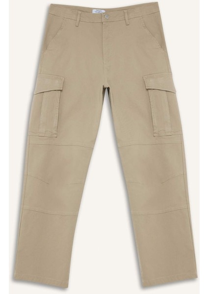 Wide Leg Bol Rahat Kesim Kargo Cepli Geniş Paça Gabardin Pantolon E5810AX25SP