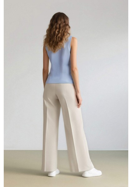 Wide Leg Kumaş Palazzo Pantolon Üç Cepli Normal Bel Standart Boy E5970AX25SP