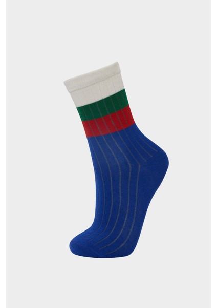 Erkek Çocuk 3'lü Pamuklu Uzun Çorap E5518A8NS