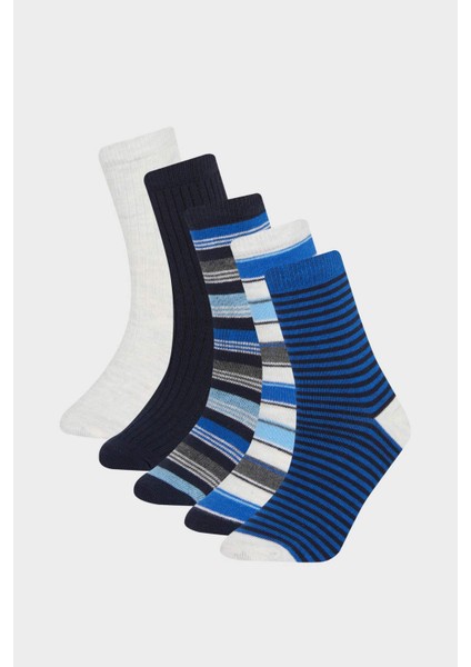 Erkek Çocuk 5'li Pamuklu Uzun Çorap E5529A8NS