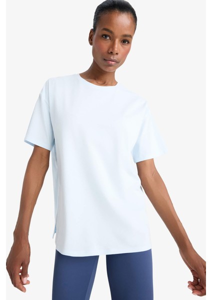 Fit Comfort Fit Bisiklet Yaka Sporcu Kısa Kollu Tişört