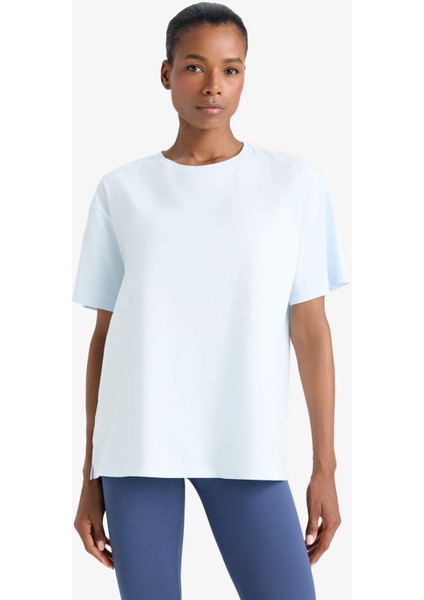 Fit Comfort Fit Bisiklet Yaka Sporcu Kısa Kollu Tişört