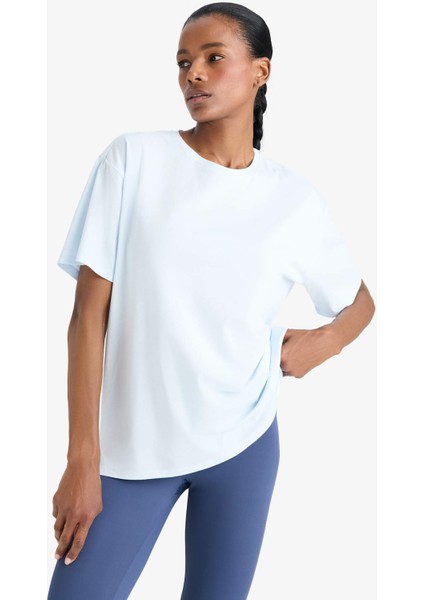 Fit Comfort Fit Bisiklet Yaka Sporcu Kısa Kollu Tişört