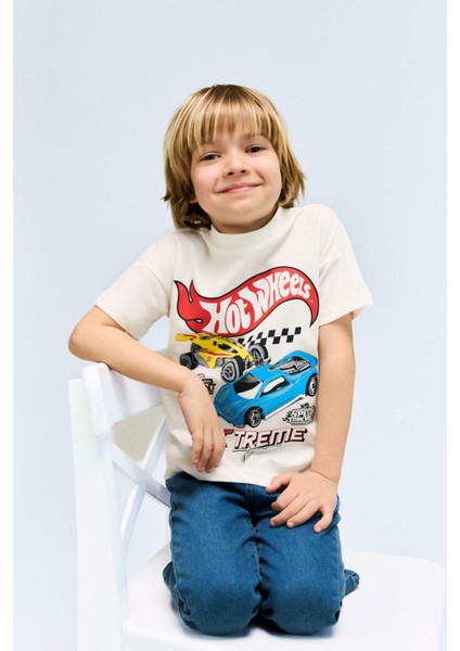 Erkek Bebek Hot Wheels Bisiklet Yaka Kısa Kollu Tişört E4716A525SM