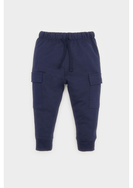 Erkek Bebek 2'li Takım Baskılı Kapüşonlu Kısa Kollu Sweatshirt Eşofman Altı