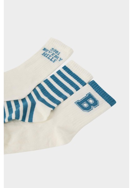 Erkek Çocuk Rahat Lastikli 3'lü Pamuklu Uzun Çorap E5544A8NS