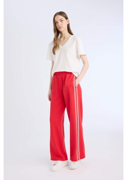 Coool Wide Leg Eşofman Altı Basic Düz Beli Lastikli Geniş Bol Paça E5374AX25SP