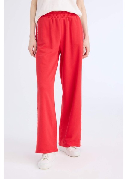 Coool Wide Leg Eşofman Altı Basic Düz Beli Lastikli Geniş Bol Paça E5374AX25SP