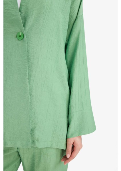 Relax Fit Krinkıl Kumaş Uzun Kollu Kimono Tunik E1109AX25SM
