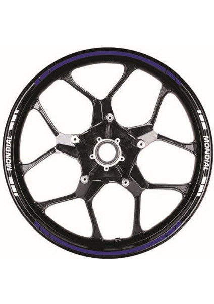 Yazısız Uzun Mondial Yazılı Kısa Kesikli 16 Lı Çift Renk Jant Sticker Etiket