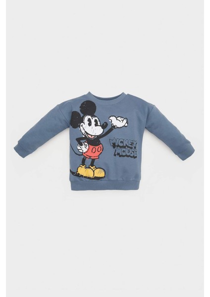 Erkek Bebek Disney Mickey & Minnie Bisiklet Yaka Sweatshirt E4710A525SP