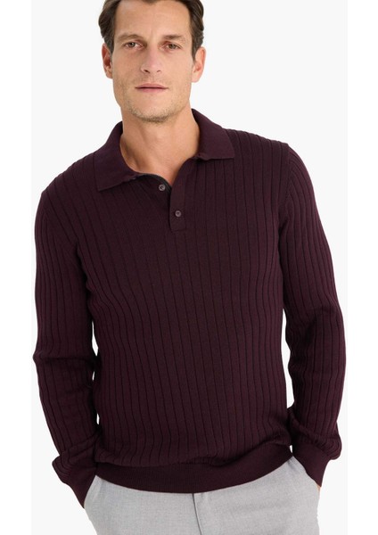 Standart Fit Polo Yaka Triko Kazak E5335AX24WN