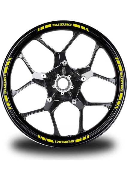 Suzukı Yazılı Kısa Dış Şerit 16'lı Tek Renk Jant Sticker Modeli
