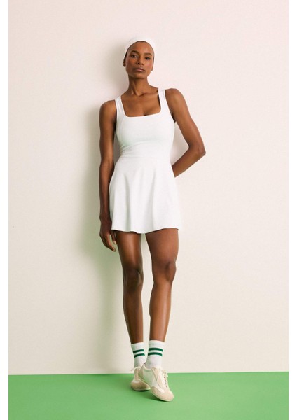 Fit Standart Fit Kalın Askılı İçi Kısa Taytlı Tenis Elbisesi E3588AX25SM