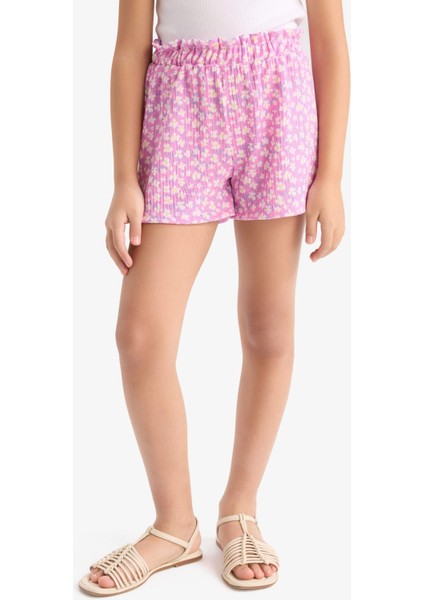 Kız Çocuk Desenli Beli Lastikli Şort E5699A825HS