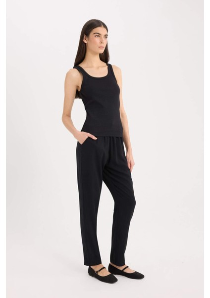 Harem Belmando Kumaş Pantolon Cepli Normal Bel Basic Düz Paça L3164AZ25SM