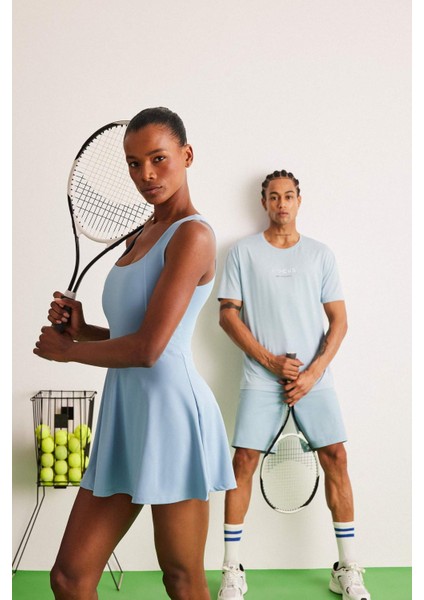 Standart Fit Kalın Askılı İçi Kısa Taytlı Tenis Elbisesi E3588AX25SM