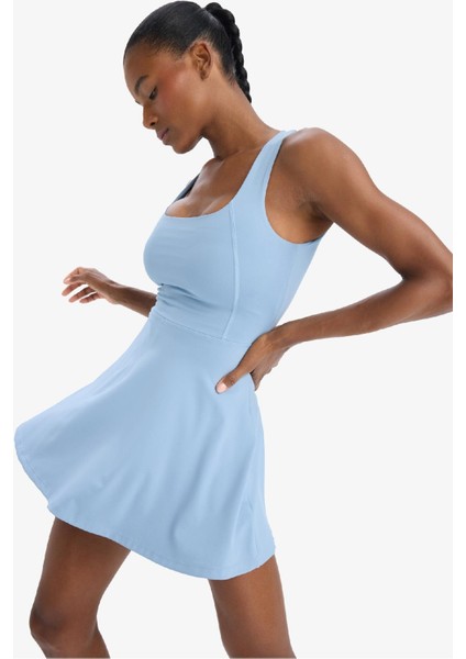 Standart Fit Kalın Askılı İçi Kısa Taytlı Tenis Elbisesi E3588AX25SM