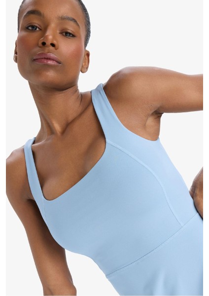 Standart Fit Kalın Askılı İçi Kısa Taytlı Tenis Elbisesi E3588AX25SM