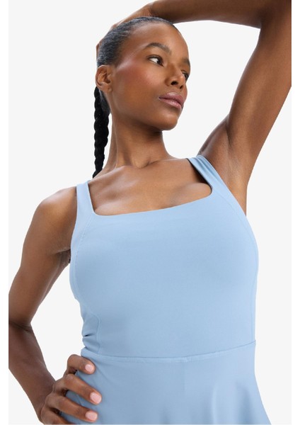 Standart Fit Kalın Askılı İçi Kısa Taytlı Tenis Elbisesi E3588AX25SM